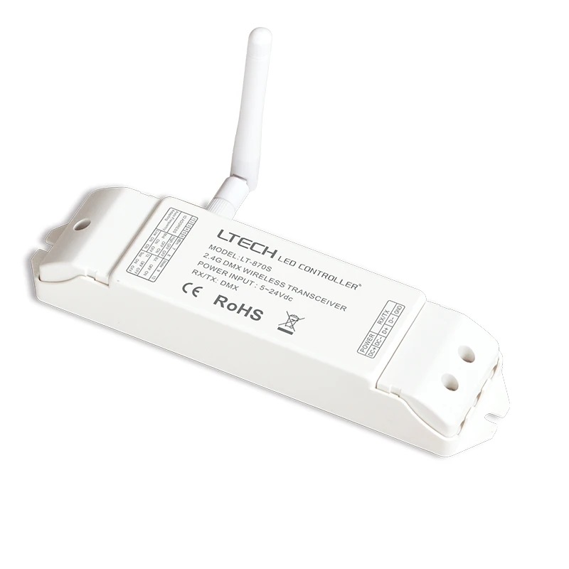 

New LTECH 2.4G wireless DMX512 transceiver Led DMX Signal Wireless Transmitter 2.4GHz 350m Distance DC5-24V