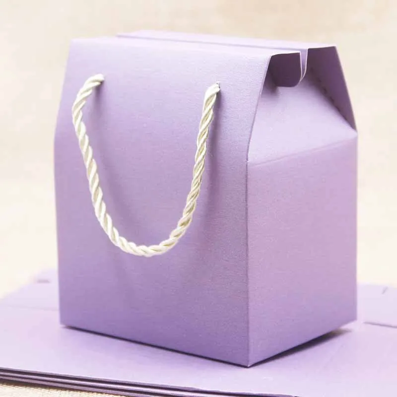 Feiluan 5 шт. слоновая бумага сумка кекс Коробки розовое роскошное свадебное платье упаковка Коробки сиреневый Подарочная коробка с ручка крафт гайки посылка коробка