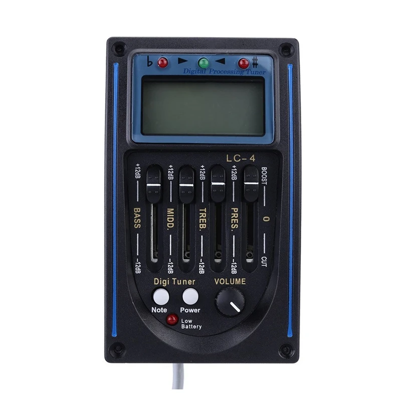 EQLC-4 4-полосный эквалайзер Эквалайзер система акустическая гитара Preamp пьезо пикап