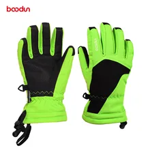Лыжные перчатки Boodun, водонепроницаемые, ветрозащитные, теплые зимние перчатки, сноуборд, снегоход, детские, для девочек и мальчиков, зимние перчатки