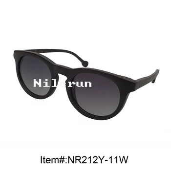 

retro round black ebony wood sunglasses