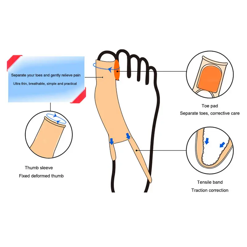 1 шт. корректор для косточки на ноге ортопедический пояс костяные носки для большого пальца Bunion педикюр, уход за ногами горячей МДФ