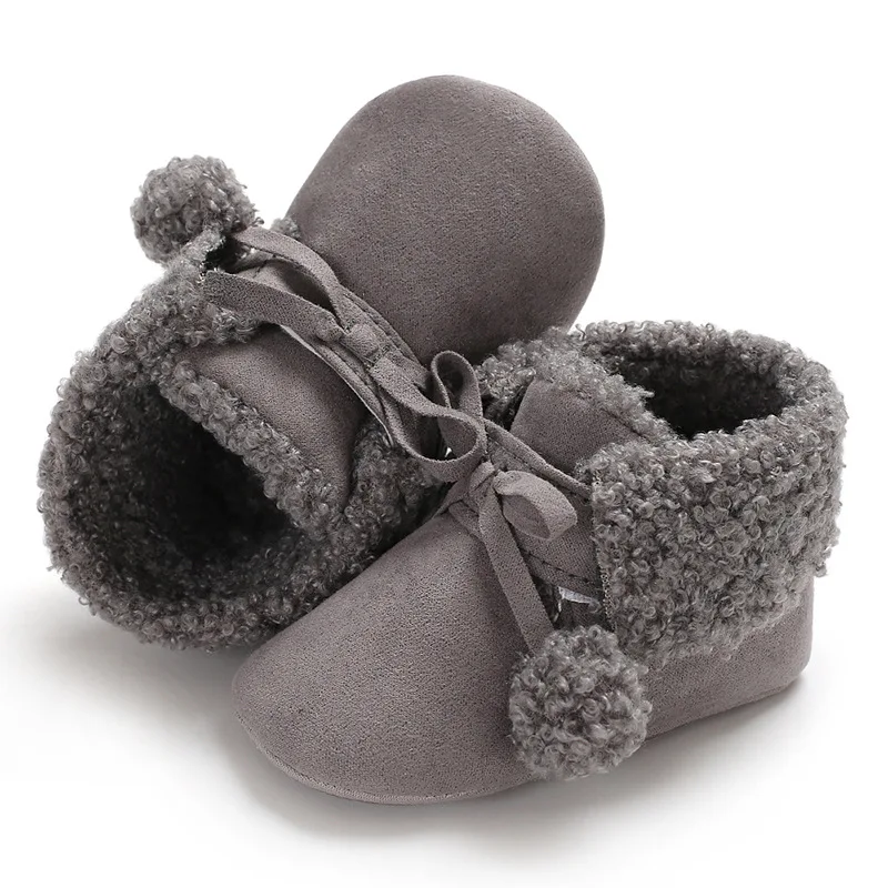Детская обувь унисекс для мальчиков и девочек новорожденных Bootie зимняя теплая детская кроватка для новорожденных Zapatos классический напольный ходунки TS132 - Цвет: gray