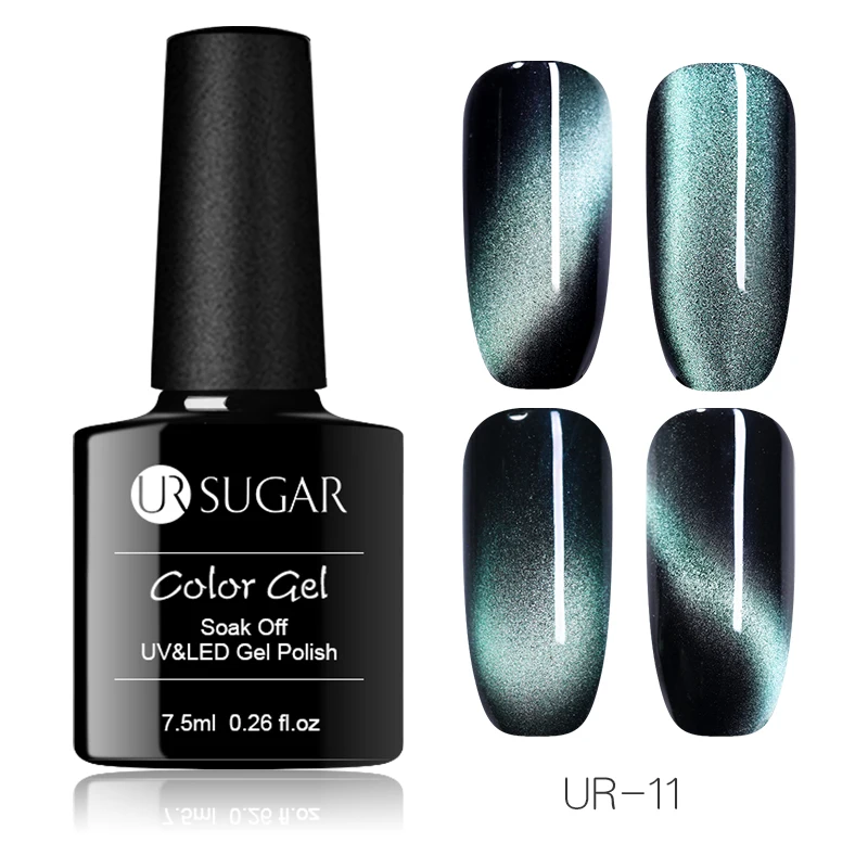 UR SUGAR 5D Magnetic UV Gel Nail Polish Glitter Red Silver Green Colorful Soak Off UV LED Gel Hybrid Nail Varnish - Цвет: 11