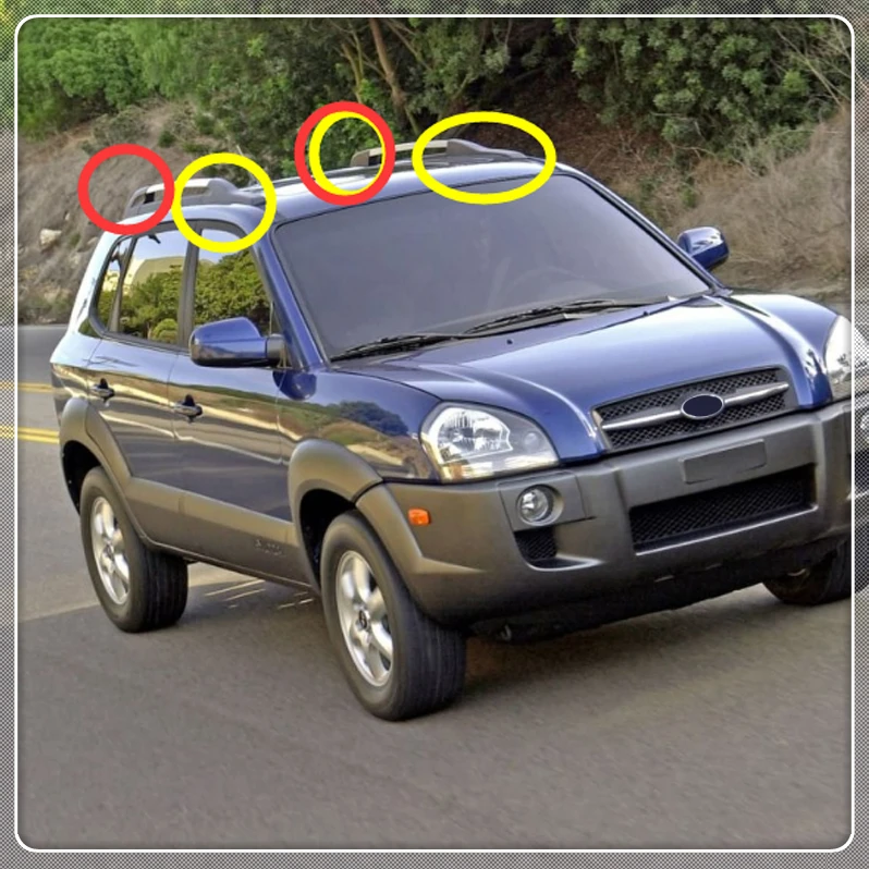

For Hyundai Tucson 2004 2005 2006 2007 2008 Car Roof Top Mounted Racks Caps End Cover Shell Replacement Black Plastic 4pcs