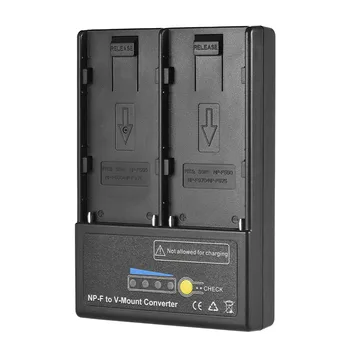 

Andoer NP-F to V-mount Battery Converter Adapter Plate with Dual Slot for NP-F550 NP-F750 NP-F970 Series
