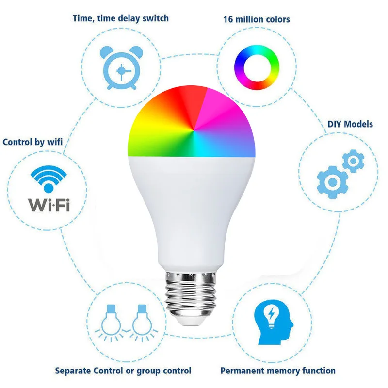 Умная лампа с RGB регулятором яркости и поддержкой Wi Fi|Модули для умного дома| |