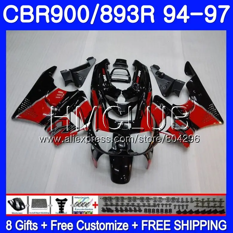 

Body For HONDA CBR 893RR CBR900RR CBR893RR 94 95 96 97 95HM.0 CBR900 CBR 893 CBR893 RR 1994 1995 1996 1997 Fairing Factory red
