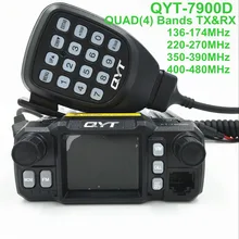 New Arrival QYT KT-7900D Quad band/ Quad Display 144/220/350/440MHZ Mobile radio 25Watts Large LCD Display KT7900D Walkie talkie