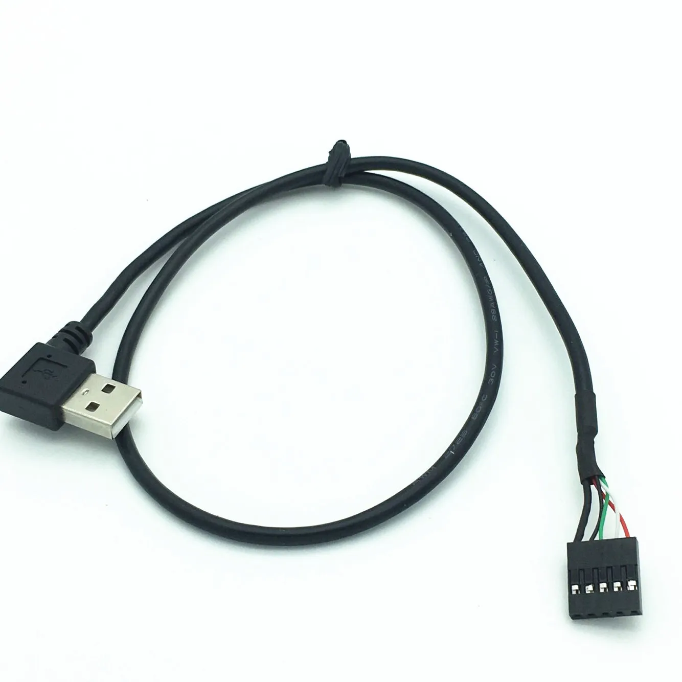 50 см usb 90 с левым углом A male к 1x 5Pin Female 2 54 USB header PCB материнский кабель|motherboard cable|left