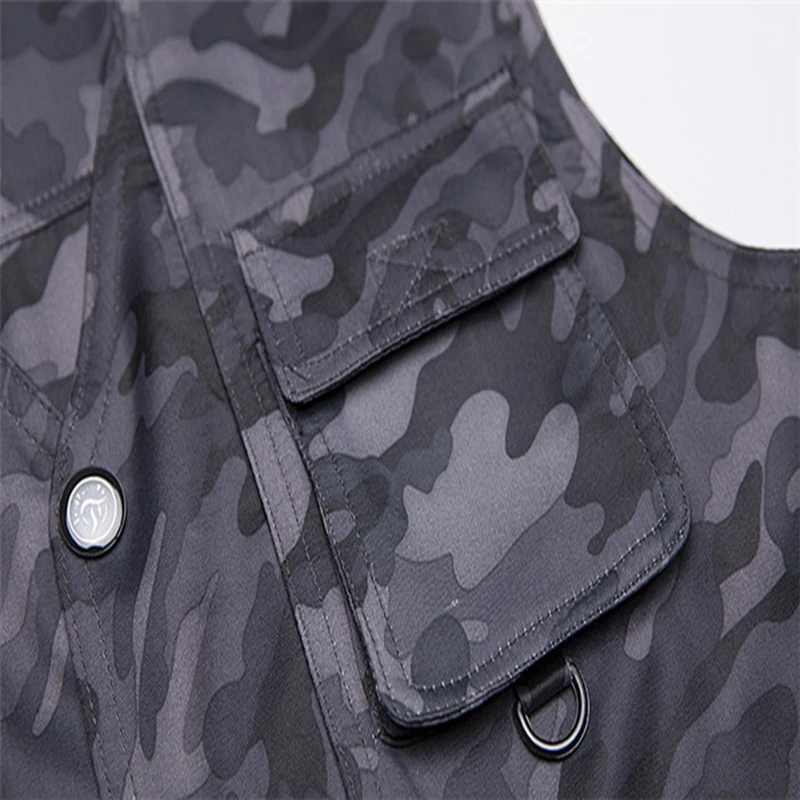 Spring and summer new models vest men multi-pocket camouflage leisure photography Outdoor double sided wear vest plus size S-3XL