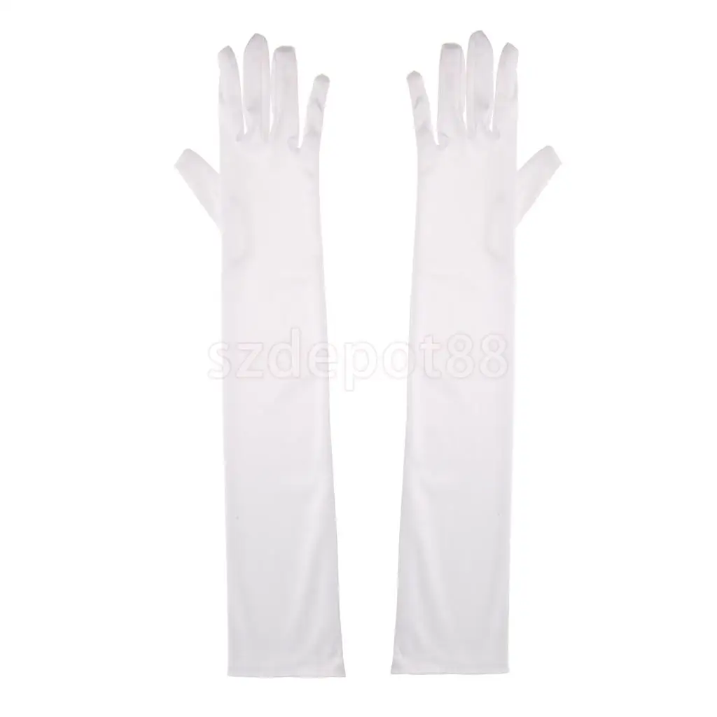 1 Pair Fashion Woman Satin Arm Elbow Long Gloves Wedding Bridal Evening Party Prom Opera Costume