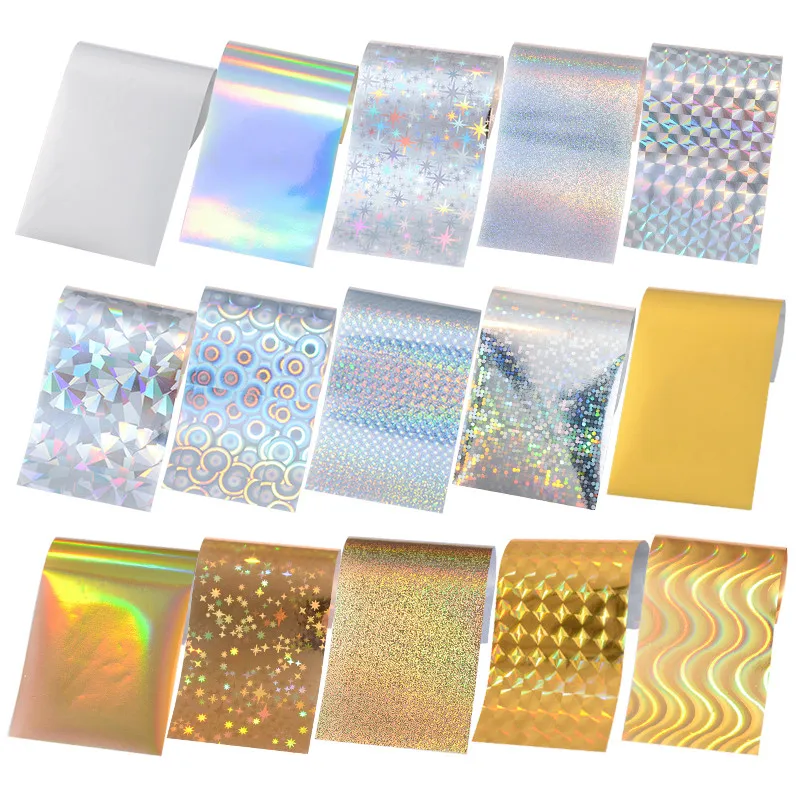 

15 Pieces Starry Sky Laser Nail Foils Colorful Shimmer Sticker 4*13cm Nail Art Sticker Decoration Accessories