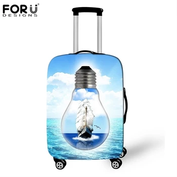

FORUDESIGNS Creative Bulb Sailboat Luggage Cover for 18-30 Inch Pink Flower Suitcase Protective Cover Elastic Travel Accessories