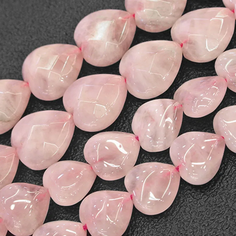 

14-20mm Natural Morgan Aquamarines Rose Quartzs Beads Heart DIY Loose Stone Beads For Jewelry Making Beads Bracelets Necklace