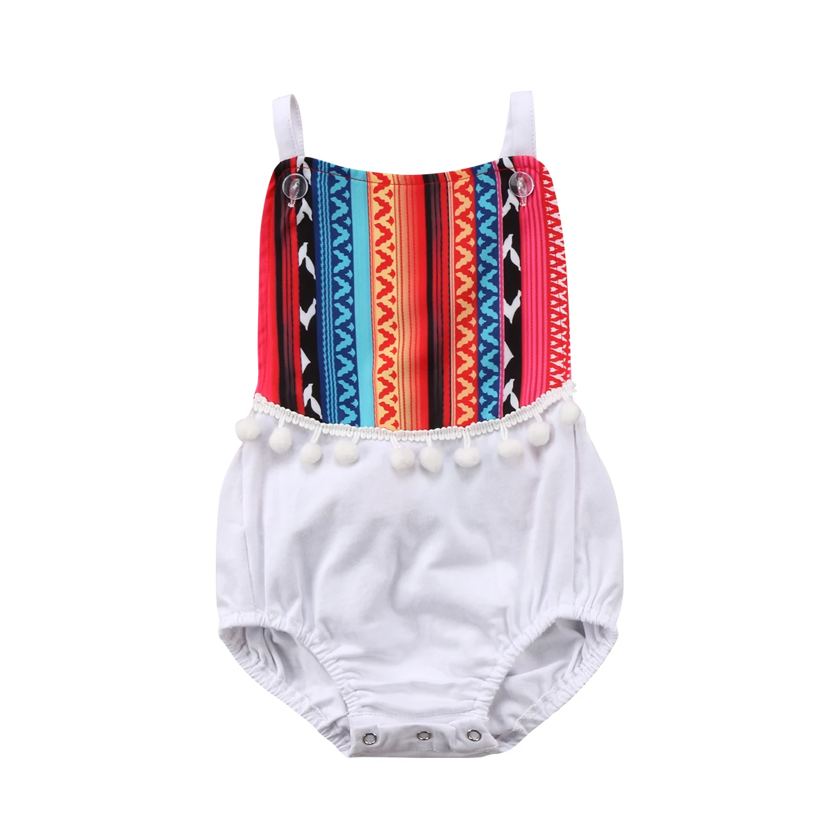 Новорожденных для маленьких девочек TASSEL Romper Комбинезоны спинки Boho летние