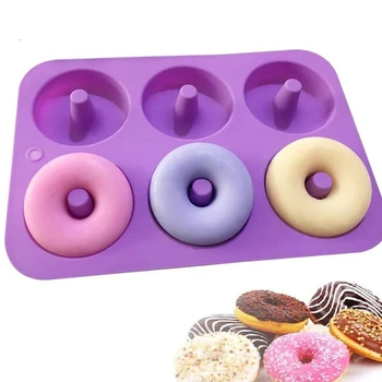 

YIWUMART Silicone Donut Doughnut Mold For Baking Chocolate Candy Soap Silicone Mould Baking Accessories Cake Decorating Tools