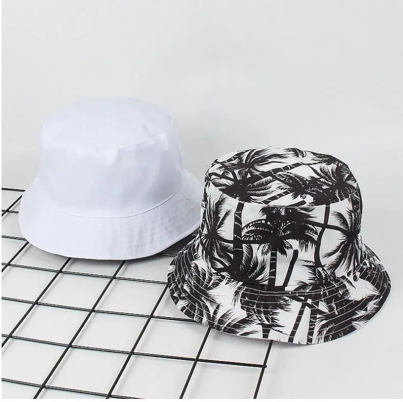 Двусторонняя Панама из кокосовой пальмы, шапка унисекс с принтом в стиле хип-хоп для женщин и мужчин, Панама, летняя шляпа в рыбацком стиле