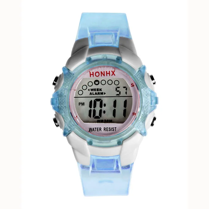 Детские часы для мальчиков и девочек, цифровой светодиодный Кварцевый Будильник, водонепроницаемые студенческие часы, хорошие спортивные наручные часы, Reloj# BL5 - Цвет: Синий
