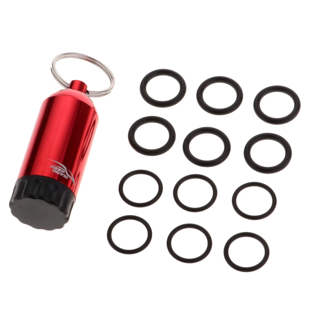 Mini Aluminum Scuba Dive Diving Tank Keychain with 12 O Rings and Brass Pick Swimming Diving Water Sports SCUBA Snorkeling
