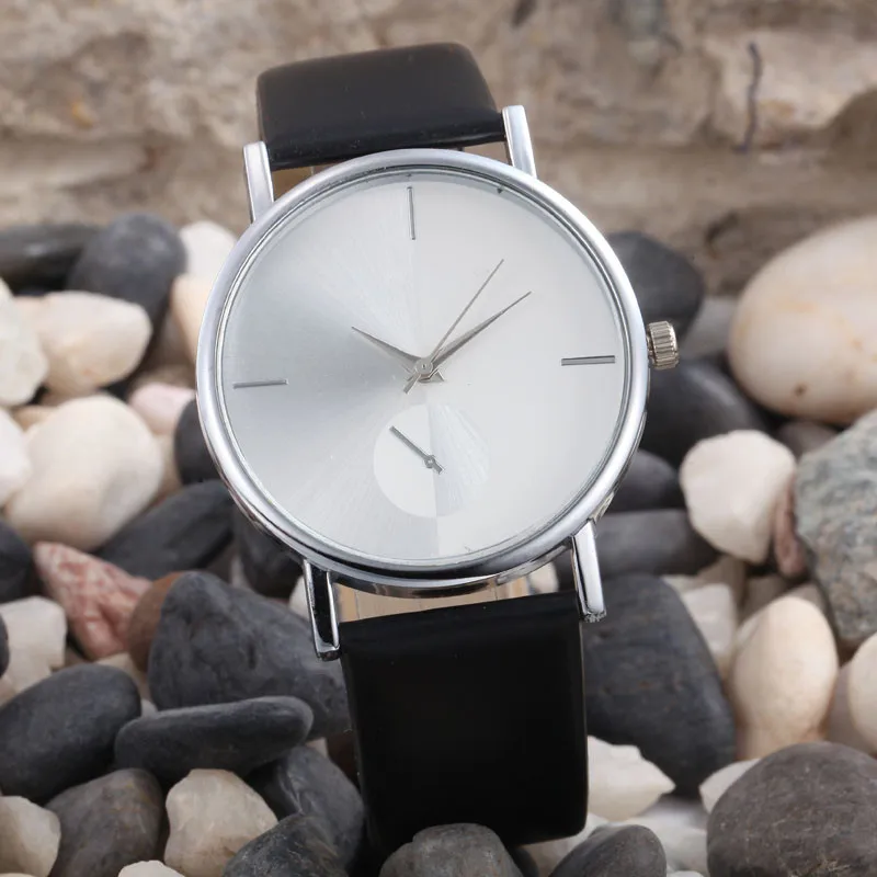 Фантастические белые часы женские модные ношение дизайн циферблат кожаный ремешок аналоговые кварцевые наручные часы 17Au 29 - Цвет: B