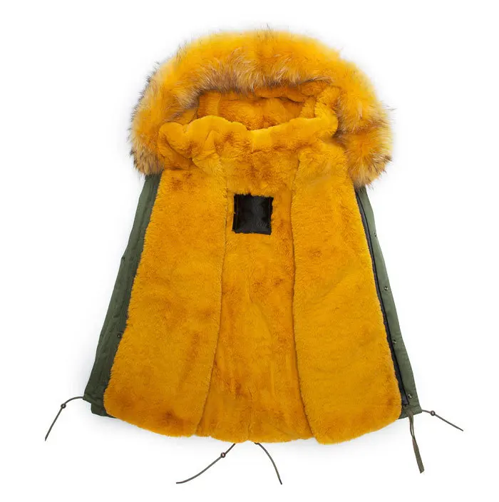 Мужской зимний толстый съемный меховой воротник пальто Верхняя одежда Меховая парка