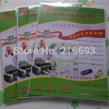 

60PCS A4(210mm x 297mm) inkjet clear color background water inkjet decal paper