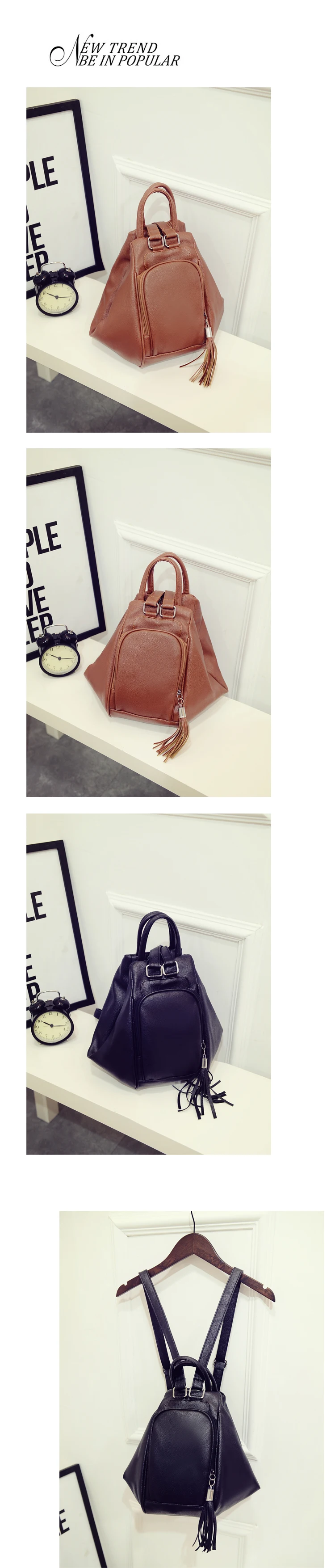 Baru 2018 Wanita Mochilas Gaya Preppy Tas Perjalanan Tas Wanita Pu 2017 bag Tas Wanita Wanita Tas Tangan Tiruan Fringe Rumbai Bahu Selempang Kurir Tas BoHo Gaya