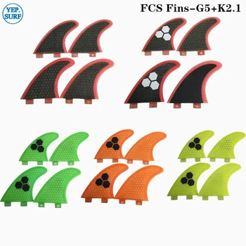 

SUP Paddle Surf FCS Fins G5+K2.1 Fibreglass Surfboard Quad Fin Surf Quilhas FCS Fin