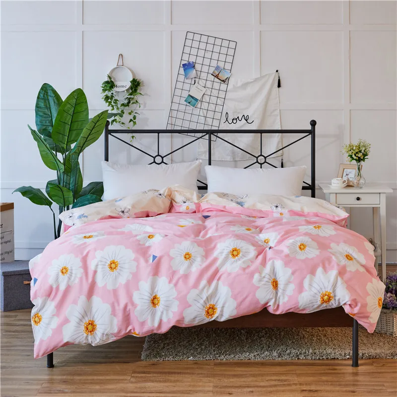 

Cute Red White Floral Print 100% Cotton 1Pcs High Density Pure Cotton Duvet Covers Set Bedding Double Single 220x240cm 6 Size