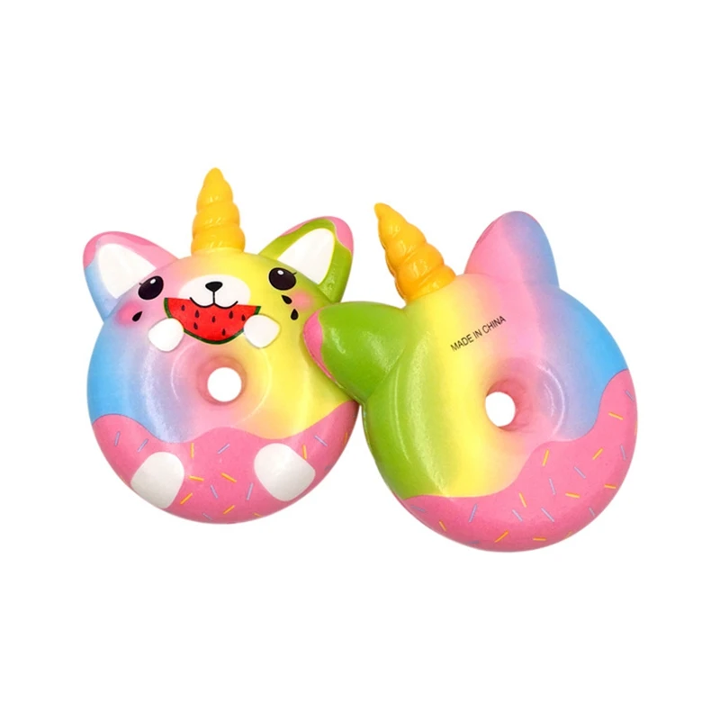 Kawaii Unicorn Donut Squishy PU Slow Rising Scented Squeeze Toy Antistress Funny Toy Gags Practical Jokes Birthday Gift Squishie - Цвет: WNNL058-2