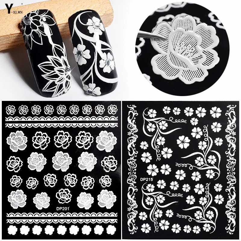 

Y-XLWN New nail sticker Sticker 3D nail applique Three-dimensional white nail sticker Art Decoration