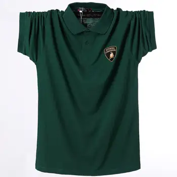 

Plus Size 4XL 5XL 6XL 95% Cotton Casual Soft Short Sleeve Polo Shirt Men Big Large Size Green Black Mature Clothing