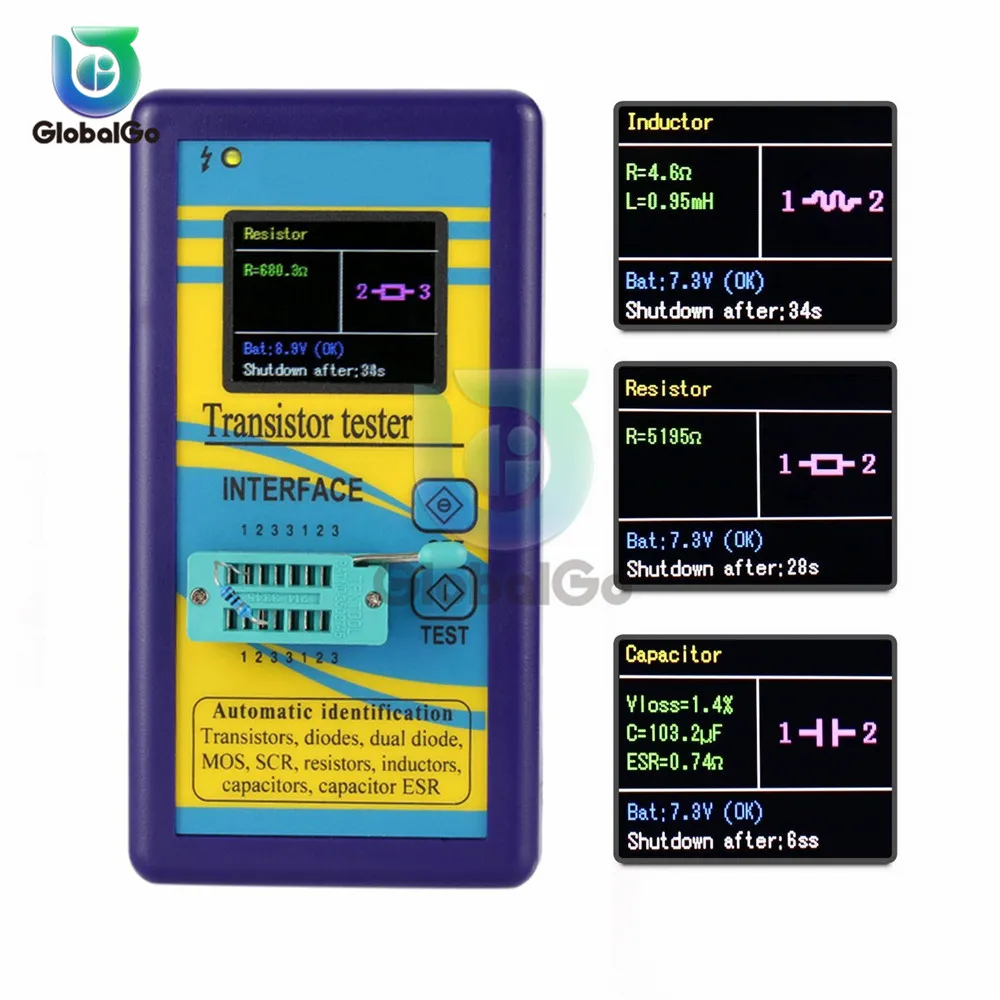 M328 диодный Транзистор тестер ESR сопротивление индуктивно-емкостный LCR метр детектор ЖК-цифровой мультиметр конденсатор