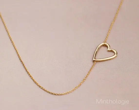 Open Heart Necklace Love Heart 