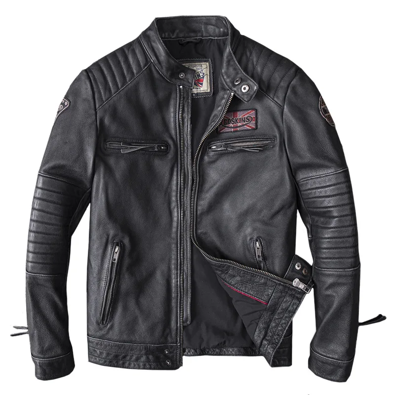 Мужские Зимние Куртки из натуральной кожи, мотоциклетная куртка пилота, куртка-бомбер для мужчин из натуральной кожи, мужская куртка авиатора