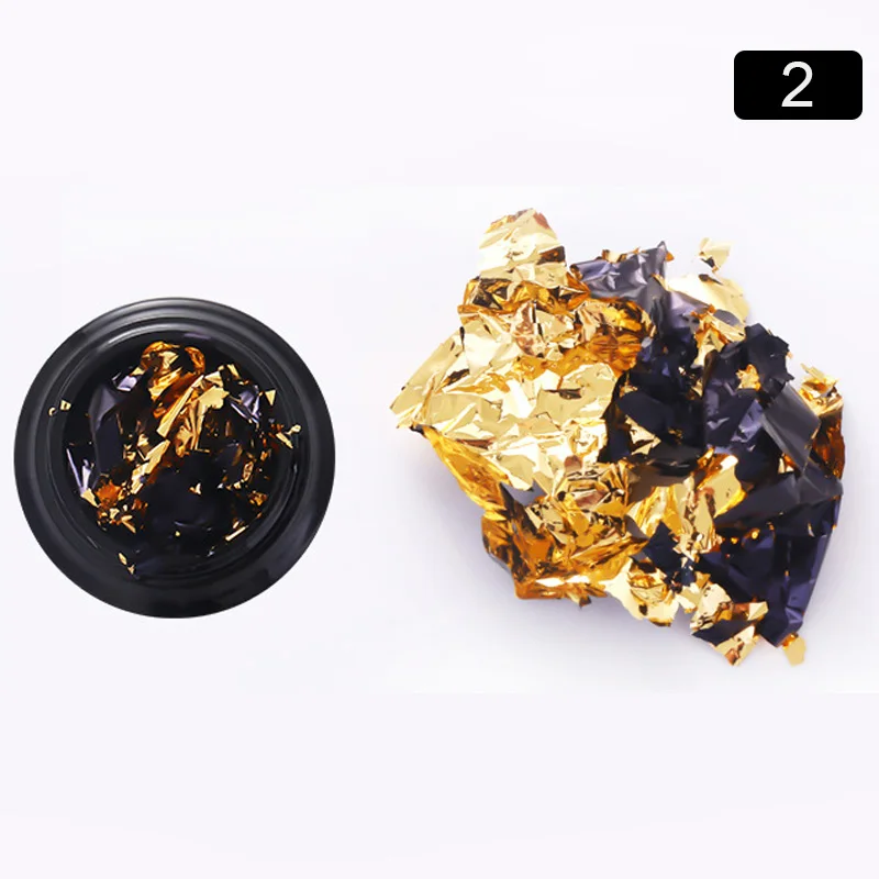 1 коробка золото серебро неправильная алюминиевая фольга Золото 3D Красочные флаконы DIY УФ Гель-лак для дизайна ногтей Наклейка для декора - Цвет: 46616-2