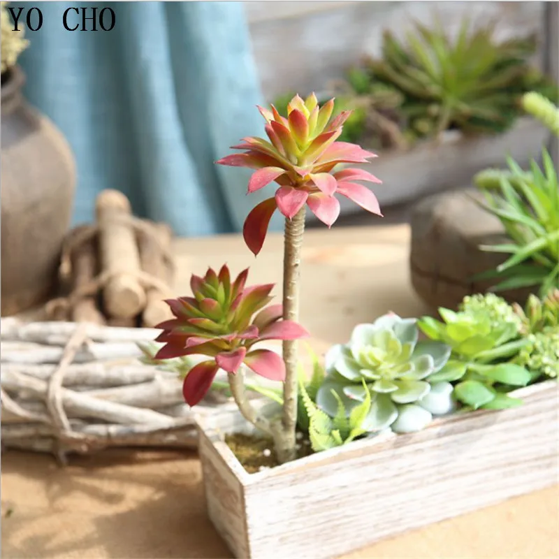 YO CHO 1PC Artificial Mini Succulents Plants DIY Fake YO CHO 1PC Artificial Mini Succulents Plants DIY Fake