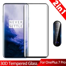 2в1 защита экрана из закаленного стекла с закругленными краями для One plus Oneplus7 Oneplus 7 Pro 7Pro Задняя крышка объектива камеры полное покрытие пленка чехол