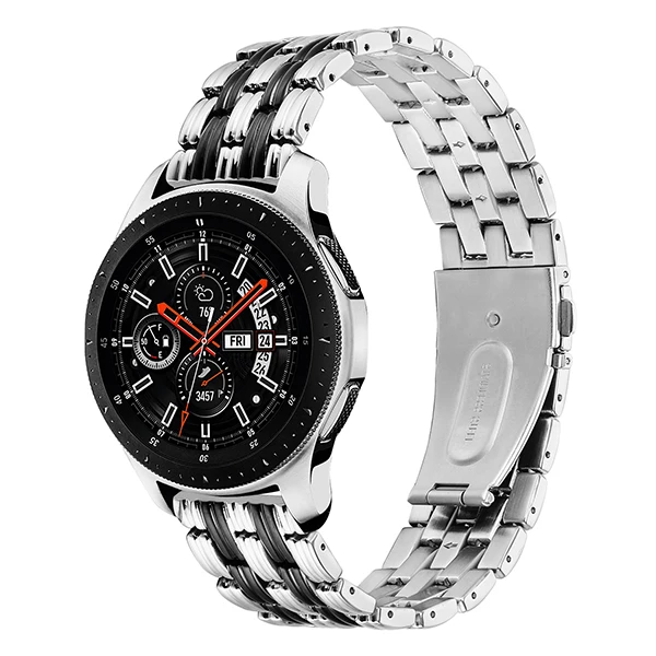IWonow ремешок для часов из нержавеющей стали+ устройство для удаления звеньев для samsung Galaxy Watch 46 мм SM-R800 быстросъемный браслет - Цвет ремешка: Silver Balck
