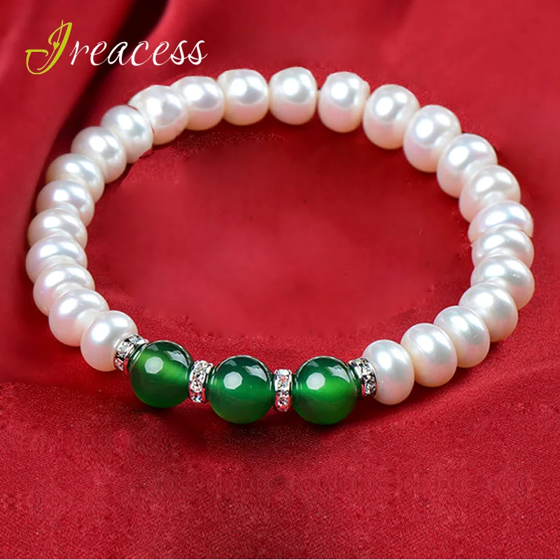 

Pearl Jewelry Bracelets Baroque Pearl Charm Bracelets Jewlery White 100% Real Freshwater pearl Gift For Women S007