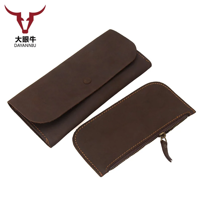 

Crazy Horse Genuine Leather Vintage Wallet Luxury 2017 Travel Men Purse Simple Design Money change keys organiser handbag