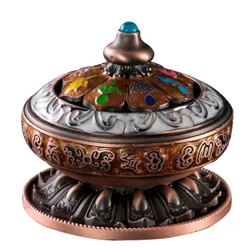 

Incense Burner Holy Tibetan Lotus Incense Burner Ceramic Incense Holder Incense Craft Handmade Censer For Office Home Decor