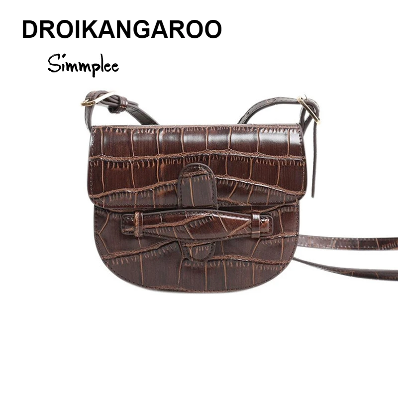 

Crocodile-like Semi-circular Saddle Pack with True LeatherShoulderBagCrossbody Bags For Women Handbags Clutch Purses BagsLeather