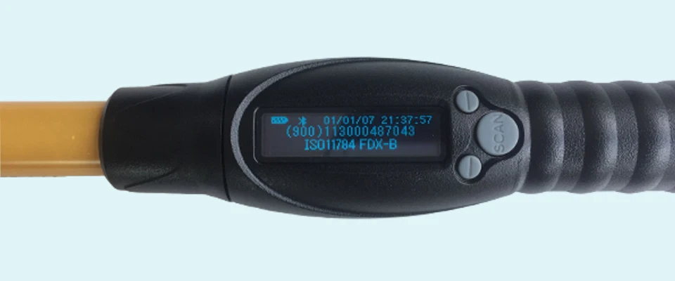 X80pcs ISO11784/85 RFID овец ухо метка + x1pc 134,2 кГц Животное палкой Reader LF Ручной bluetooth или USB портативный сканер