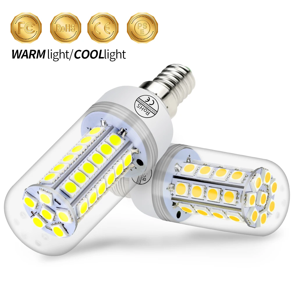

E27 LED Corn Light E14 LED Bulb 3W 5W 7W 9W Candle Bulb 24 30 36 48 LEDs Lamp 220V Lampada 5050 SMD Chandelier Lighting Bombilla