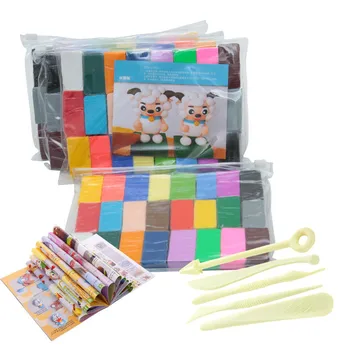 

24 Colors Polymer Clay DIY Soft Modelling Clay Set with 5 pcs Tools Gift for Child Nontoxic Slime Toys Malleable