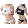 1 Set Cosplay Cat Hollow Keyhole Bra With Briefs Lingerie Underwear Set With Necklace Adjustable Straps Closure ► Photo 3/6