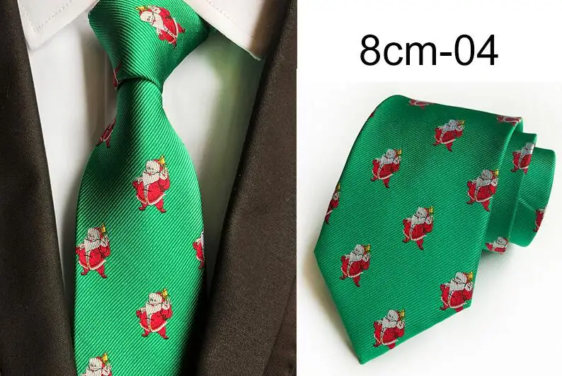 04 GUSLESON, рождественские галстуки для мужчин, Санта Клаус, 8 см., галстук, жаккардовый, волнистый, корбаты, тонкий, Vestidos, снеговик, узор, галстук на шею - Цвет: 04