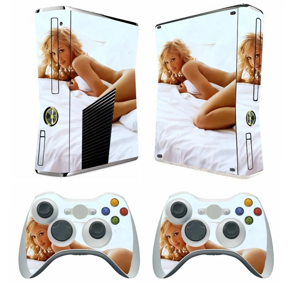 Леди 209 виниловая Защитная Наклейка для Microsoft xbox 360 тонкий и 2 контроллера Скины Наклейка s для xbox 360 тонкий